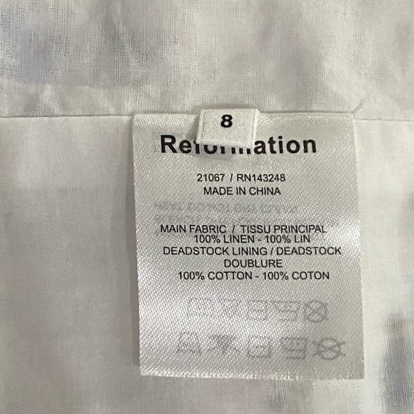 Reformation Size 8 Palm Crop Tank Top Floral Print 100% Linen New With Tags - Picture 9 of 10